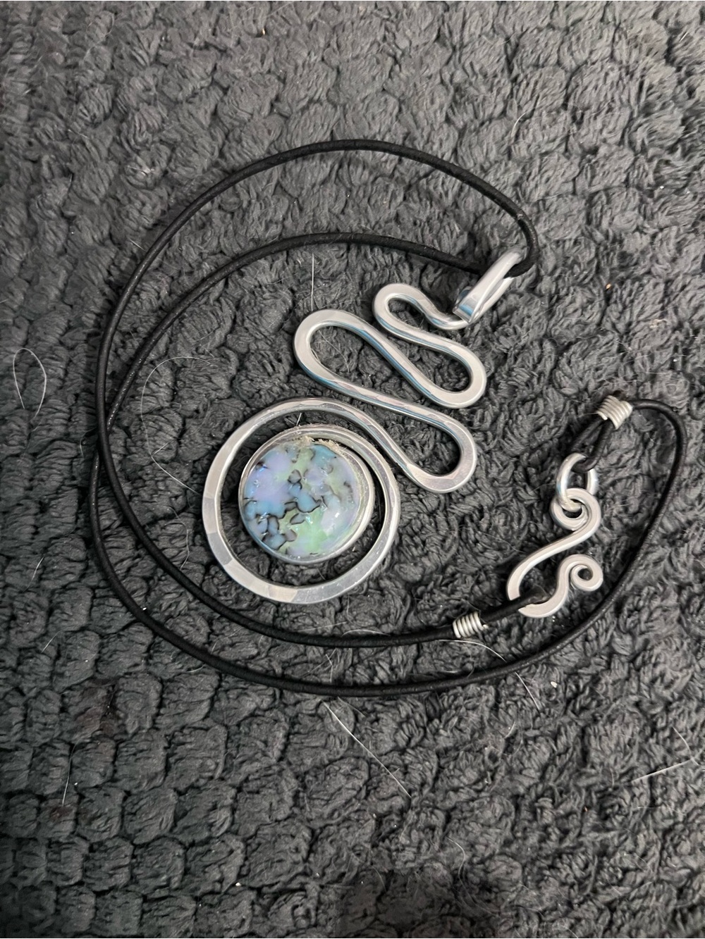 Stunning Authentic Aluminum Swirl Necklace by The Artist Jay!